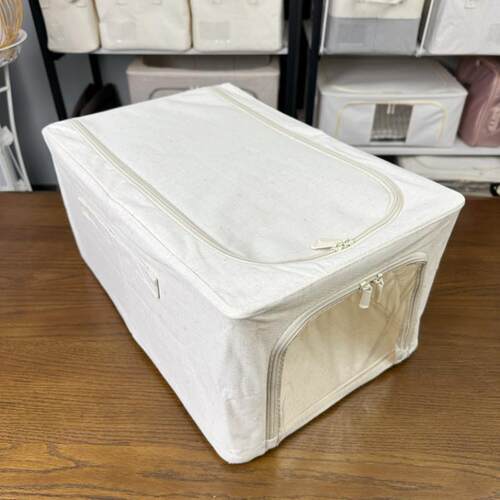 加长窄款收纳箱！31L、49L、56L天山棉麻PP板4.0钢架百纳箱
