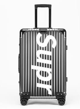 高档定制log全o2铝镁合金红色女行李箱箱4寸男旅行箱sup拉杆20登