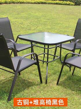 80方桌户外休闲桌椅防水防晒庭院花园户外室内铁艺拆装简约拆装桌