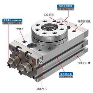 90度111680度可切换摆动旋转气缸MS0QB1A/0/30-/520/70/100/200