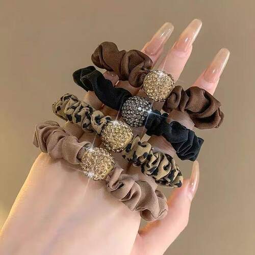 Korean Rhinestone Large Hair Bands for Women, High Elasticit