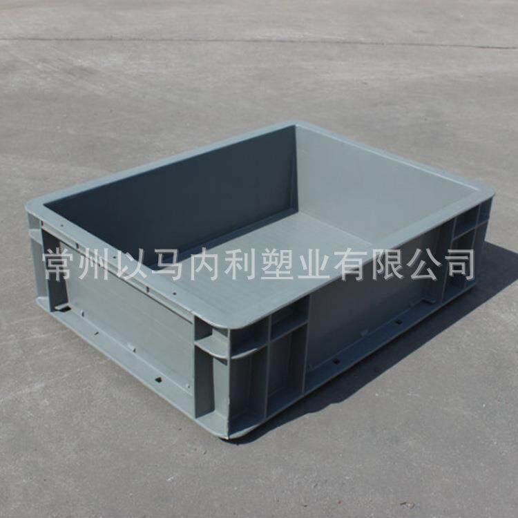 塑料物周转箱带盖厚可堆式EU配箱加塑料中流转箱物流包装汽周转