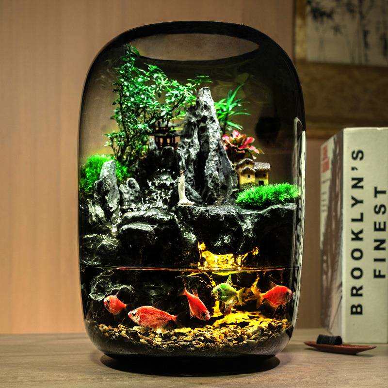 大号养鱼缸微景观玻璃花瓶水培植物客厅办公桌装饰摆件苔藓造景