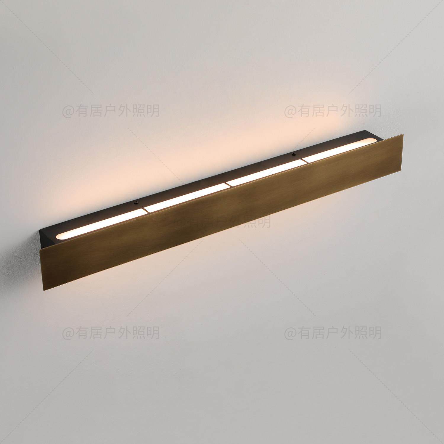 全铜复古怀旧长条壁灯客厅背景墙照画壁灯设计师卧室床头氛围感灯