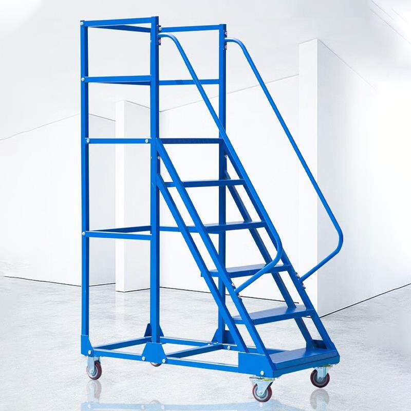 定制登高梯仓库登高车梯子理货家用可家用登厂家新款取货车可移动