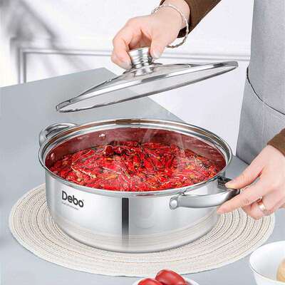 debo德铂汤锅多功能火锅大容量家用宿舍炖煮锅28CM贝利