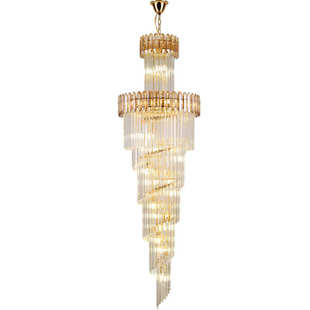 楼梯吊灯酒店别墅长吊灯客厅水晶灯现代简约奢华复试楼中楼大吊灯