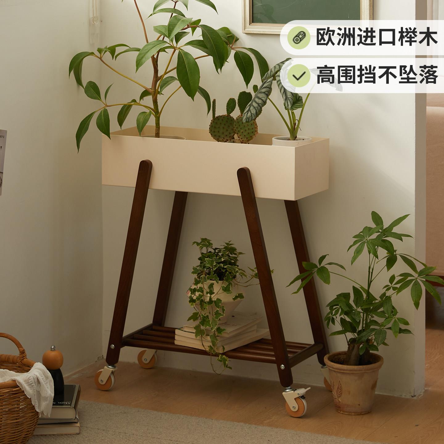 实木可移动花架客厅盆栽多层摆放架阳台落地式家用绿植收纳置物架