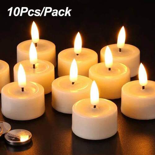 12Pcs Flashing LED Candle Battery Powered Fake Tea Light Fl0