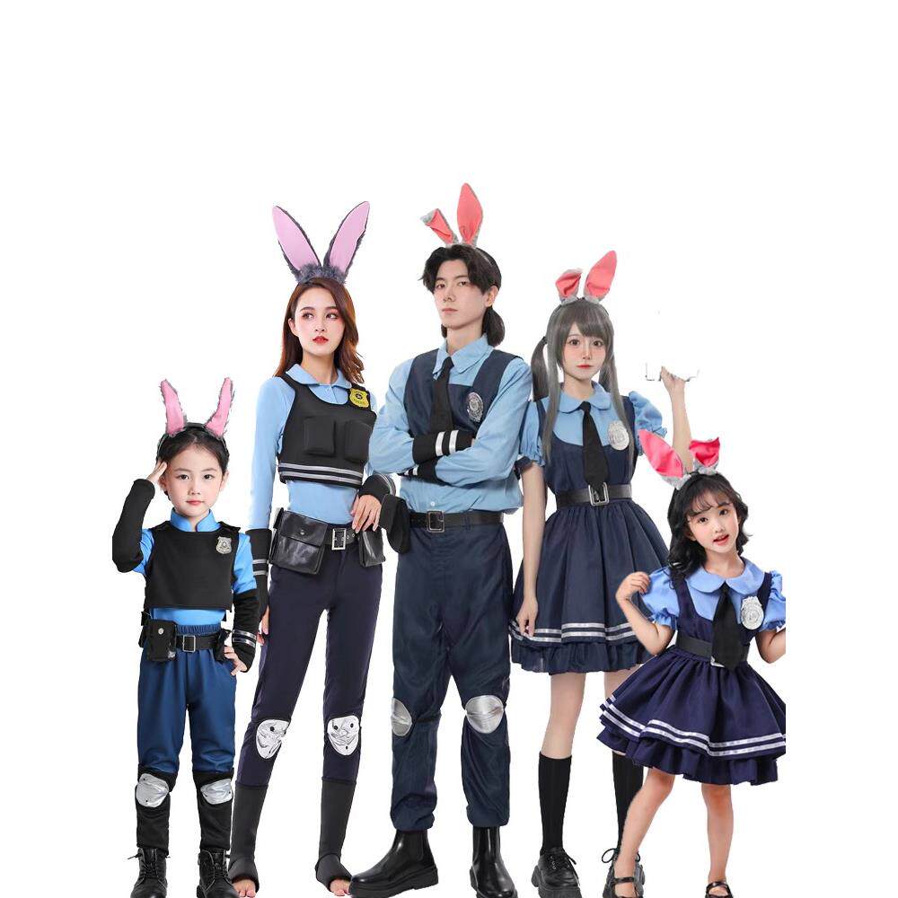 万圣节cosplay服装 动漫兔朱迪警官全套发箍男女儿童装发箍尼克狐