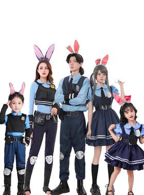 cosplay服兔子朱迪套装cos兔女警装尼克狐狸男女秋冬装发箍大码