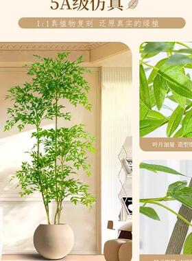 绿南装竹假植物轻奢客厅饰天树F987HTSH室内大型盆栽落植地摆件