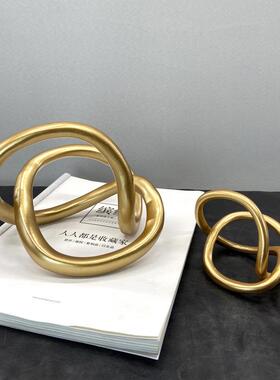 简约现代黑色树脂抽象绳结摆件书镇样板房售楼处客厅软装饰品摆设