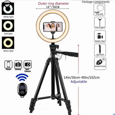 10 inch LED selfie camera ring light live tripod makeup ligh