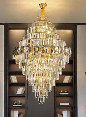 别墅吊灯梯客厅灯跃层PKP挑空复式楼简约大气新款楼灯奢轻灯大具