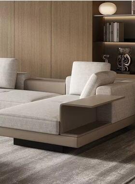 意康纳利棉麻贵妃布艺沙发轻厅奢大平层客直排式组钢合制扶ATP手