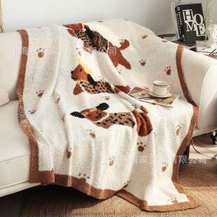 软萌三只腊肠狗毛绒盖毯可爱秋冬毛毯客厅沙发毯午睡毯子