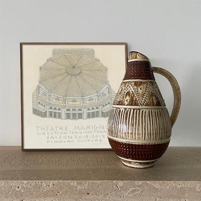 马里尼剧院 法式vintage复古客厅装饰画美式走廊壁画欧式建筑挂画