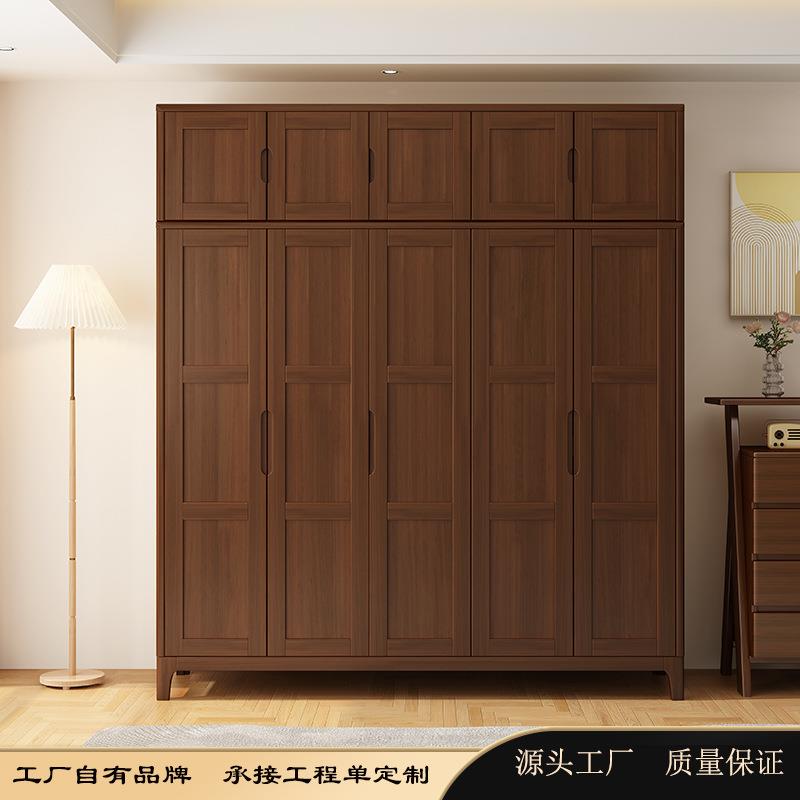 北欧实木衣柜简易二门三门四门对开门衣柜现代简约小户型衣橱组合