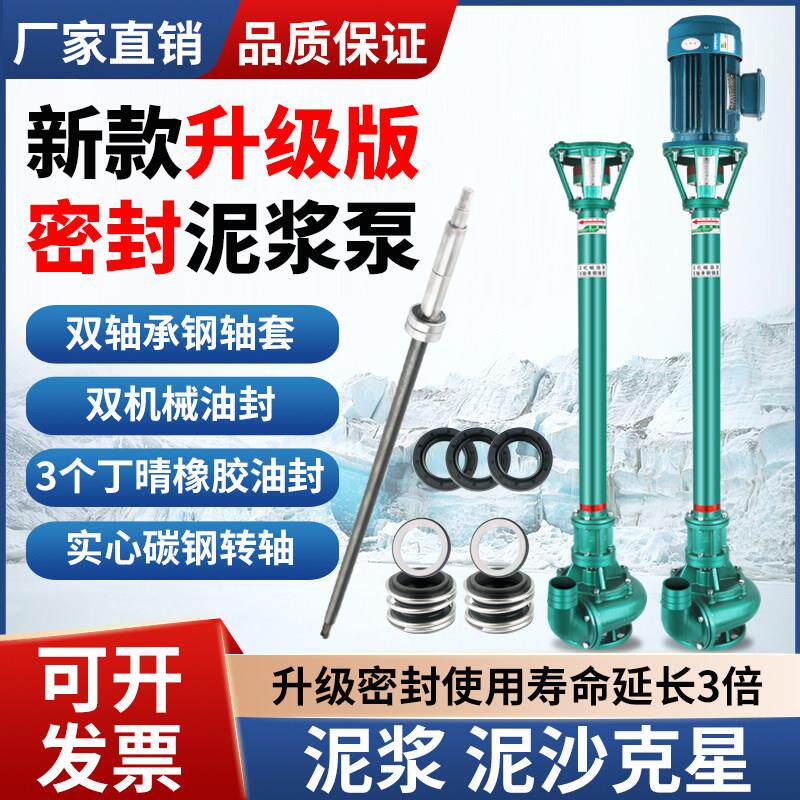 立污泥浆泵大功率三相污水污泥杆泵大流量抽泥沙泵清淤液下泵