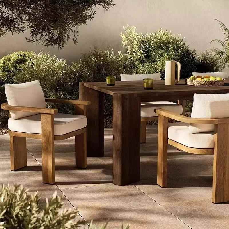 实木户外椅柚露台别桌墅花园庭院休闲餐桌组合00-138室外防腐木店