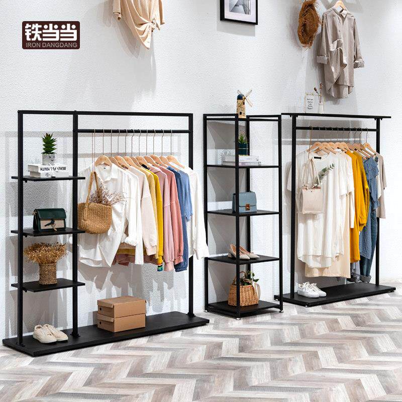 铁当当简约服装架服装店挂衣架展示架女装店货架铁艺陈列架落地式