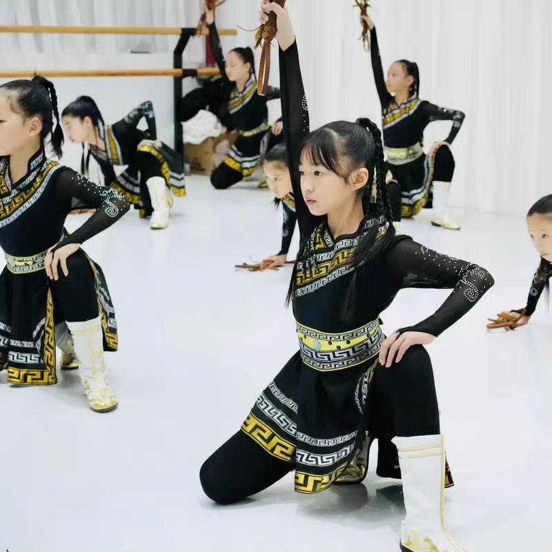 抖音紫金美丽的草原我的家同款舞蹈演出女童练功少数民族蒙古服装