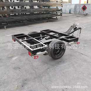 厂家500kg单轴发电机组拖车底盘 平板车设备框架拖车 移动牵引式