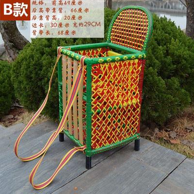 手工竹编精品背篓宝宝小背篓竹椅餐椅采摘篓竹筐背袋舞蹈道具包邮