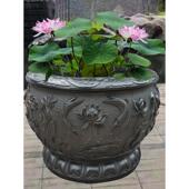 石雕鱼缸花盆青石彷古石缸荷花石盆庭院石头养鱼圆盆招财水缸摆件