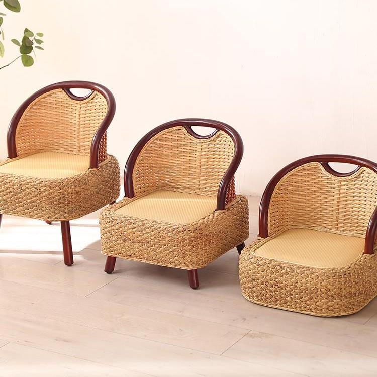 家用阳台藤椅单人休靠背编织懒人藤现代椅AIQ简约椅藤编小椅闲子