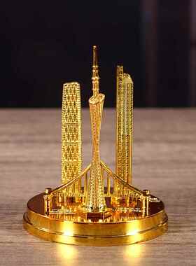 广州特色建筑广州塔金属模型工艺品电视柜桌面摆件旅游纪念品礼品