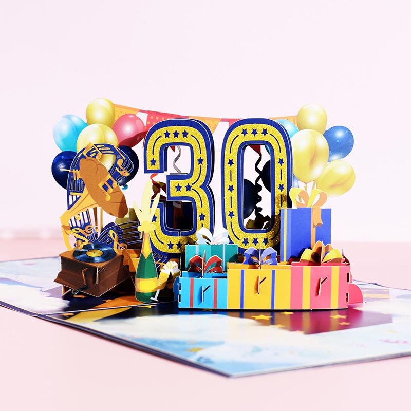 创意生日结婚卡纪念马日入职周贺3D立体手905工纸雕亚逊卡年片