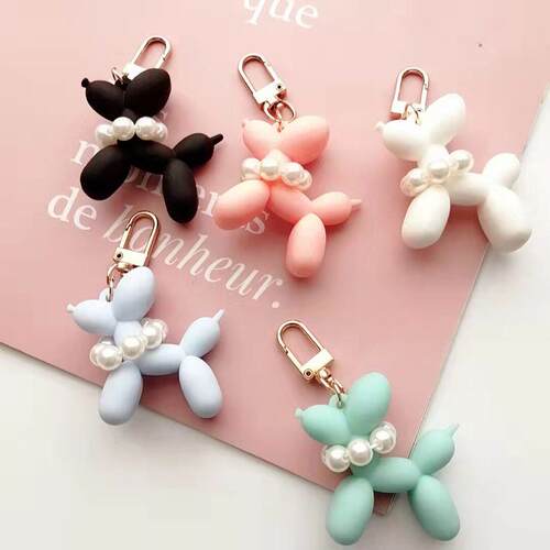 Cute Balloon Dog Keychain PVC Pendant Car Ornament Backpack