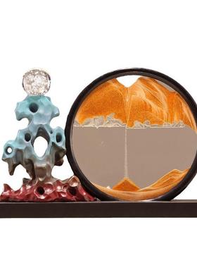 时来运转流沙画创意桌面摆件办公室客厅酒柜书房装饰乔迁开业礼品