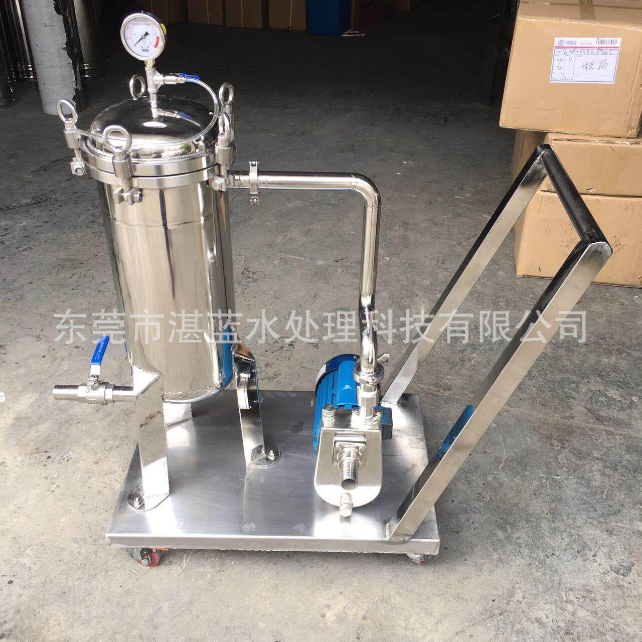 厂家直销不锈钢隔膜泵胶水过滤器小推车胶水过滤器袋式过滤器