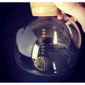 高档木运图原创幸猪明玻璃软木透储蓄罐设计可以储和检索硬币存钞