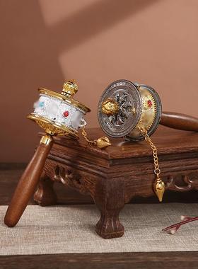 西藏旅拍纪念品手摇转金轮转金筒大中小个号