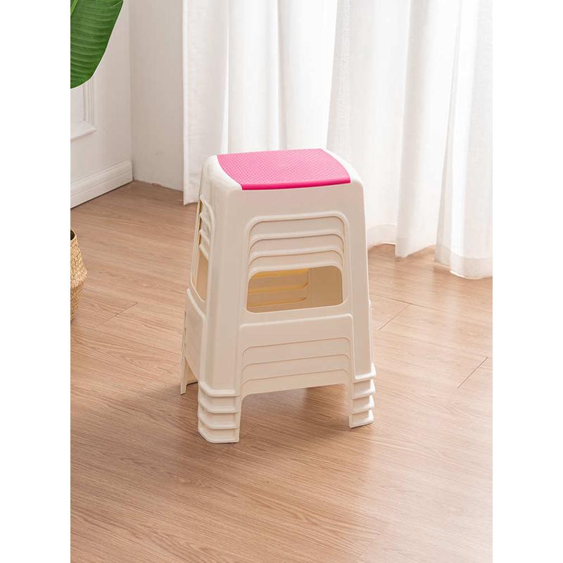 塑料凳子加厚家用特厚高凳可叠放高板凳客厅餐桌吃饭现代简约新品