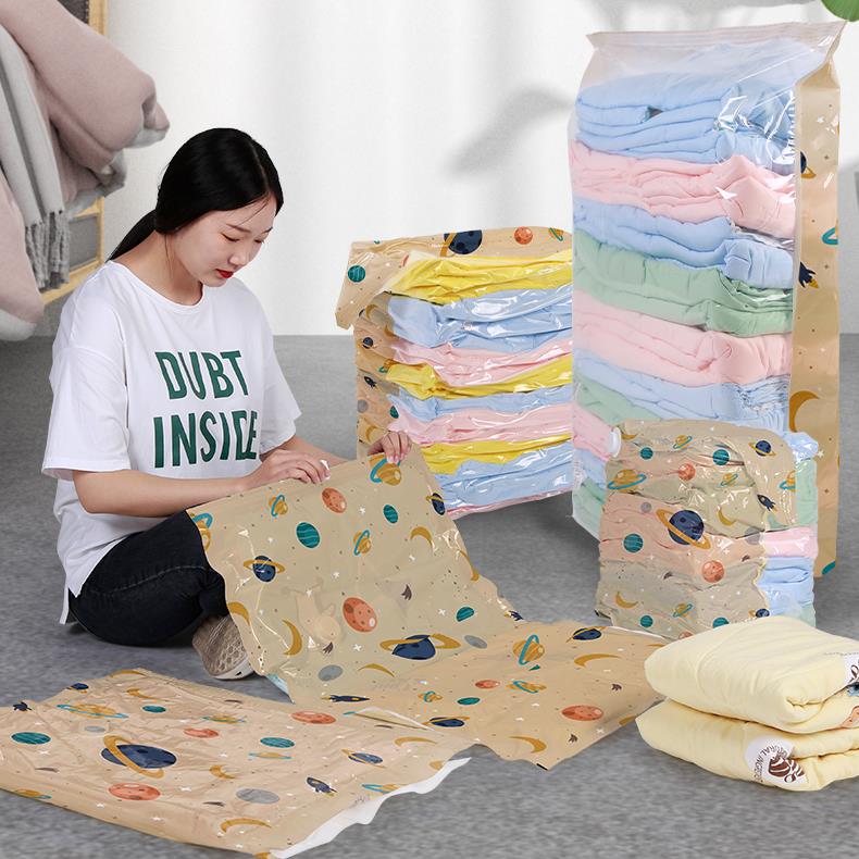 【品牌正品】压缩真空整理袋立体免抽气羽绒服衣柜棉被子收纳分装