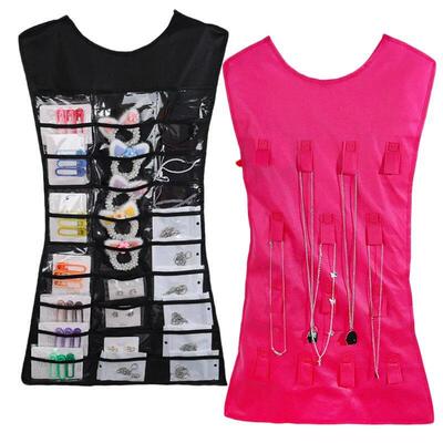 Hanging Storage Bag Jewelry Holder Double Sided Necklace Bra
