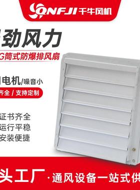 BFAG防爆排风扇-桶式+铝百叶防雨百叶壁挂扇BFS排气扇轴流风机