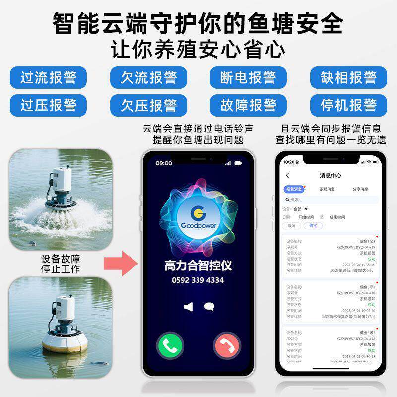 鱼塘全自动增氧机控制器塘管家水产养殖溶氧仪氧气远程智能监测