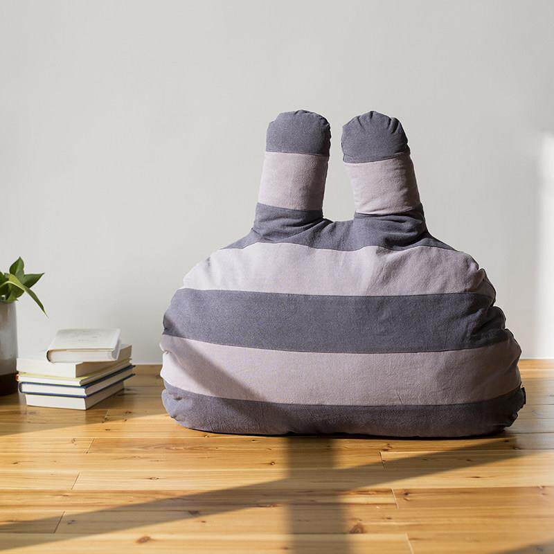 兔子居家亚麻拼色大抱枕 超大靠枕 可拆洗棉麻自然小清新 淡饭