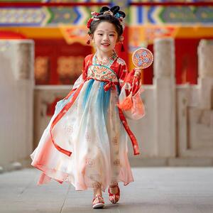 汉服女童2025春秋款儿童古风高端超仙国风洋装女孩中式表演襦裙