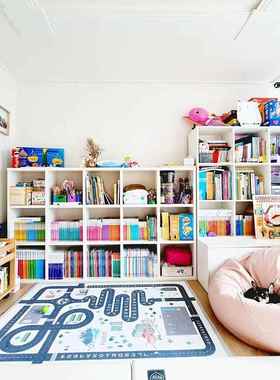 7可比熊14906儿童实木收木架书L架书柜绘本架实宝宝玩具收纳纳柜