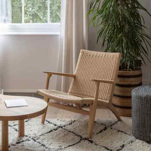 y日式简约懒椅人单人编绳发椅客Z沙770厅阳台休闲子实木躺椅