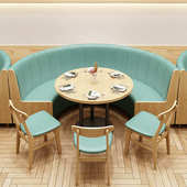 实木卡座西餐厅咖啡厅甜品店靠墙沙发餐饮酒吧清吧奶茶店桌椅组合