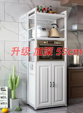 加宽55大尺寸厨房置物架落地多层微波炉蒸烤箱电器柜碗盘柜柜子整