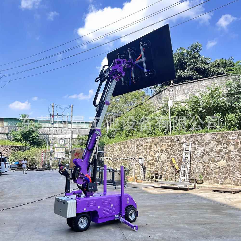 智能多功能移动弧度玻璃吸盘车吸石材石板液压翻转电动安装机械车